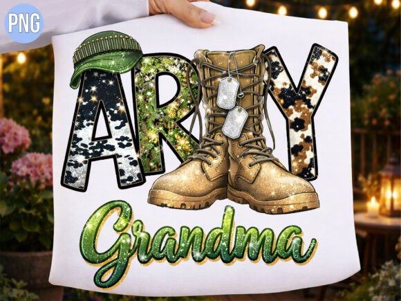 Army Grandma Military Family PNG Shirt Design