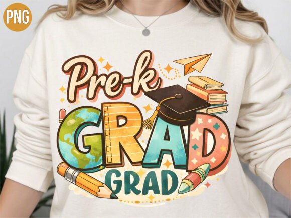 Colorful Pre-K Grad PNG for Crafts