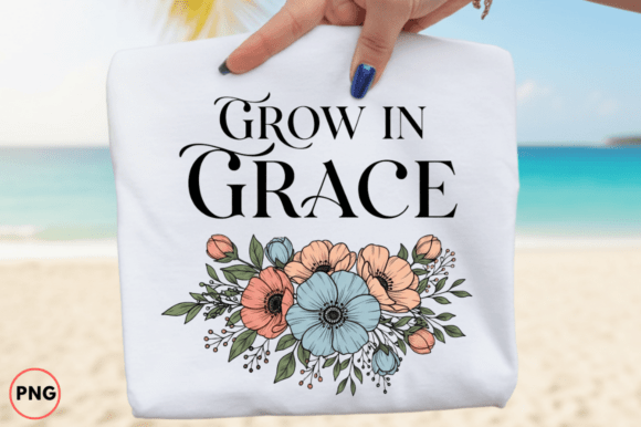 Elegant Grow in Grace Floral Design: Elevating Your Sublimation Projects