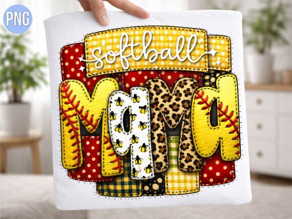 Elevating Sports Lifestyle Branding with the Softball Mama Leopard Patchwork PNG