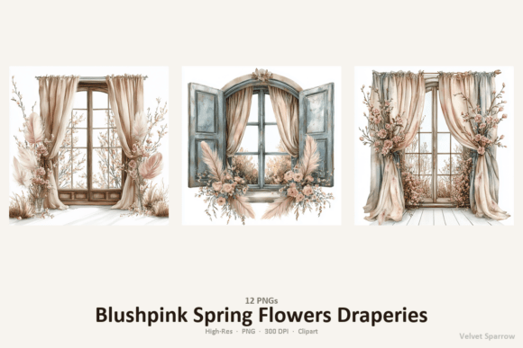 Elevating Your Creative Projects with Blushpink Spring Flowers Draperies