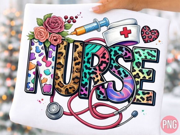 Floral Leopard Nurse Stethoscope PNG: Elevating Medical Creativity with High-Quality Digital Design
