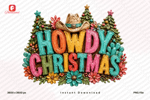 Hand Painted Howdy Christmas PNG: A Western Holiday Design Guide