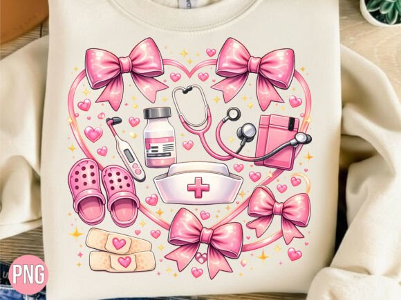 Pink Nurse Heart Bow PNG Guide