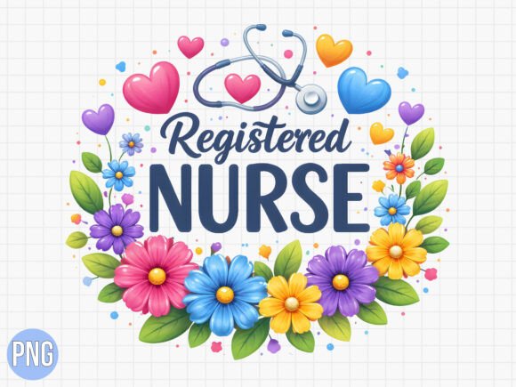 Registered Nurse Floral Stethoscope PNG: Elevating Medical Creativity with Professional Design