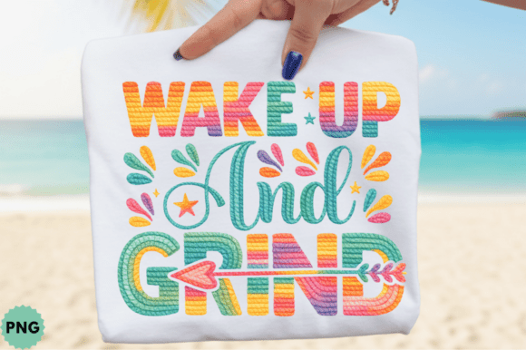 Wake Up and Grind T-shirt Design: Elevate Your Apparel with Trendy Sublimation Art